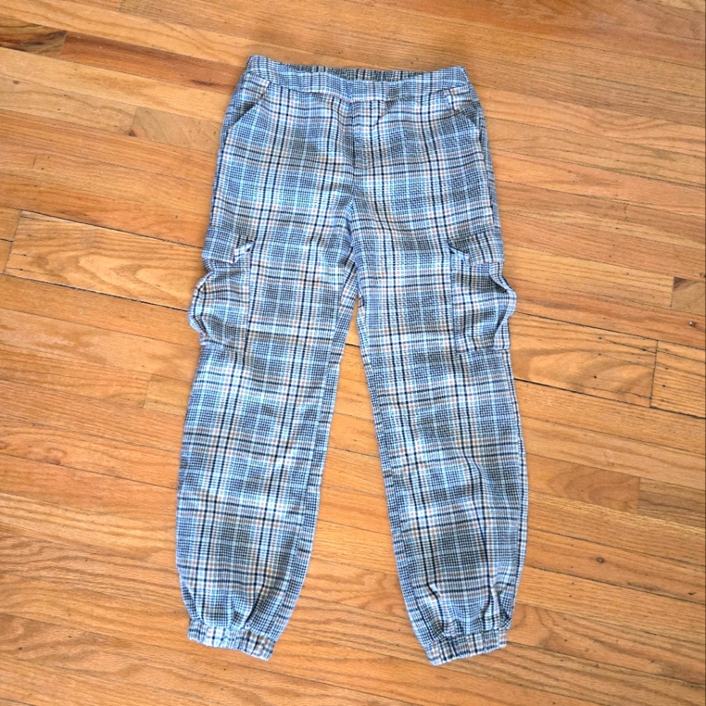 Forever 21 kids plaid cargo pants